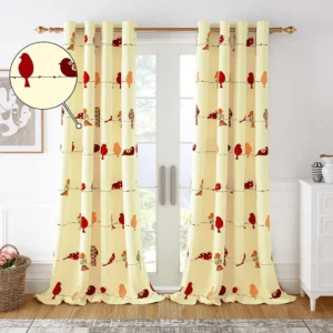 Door Curtains 7 Feet Long 1 Piece - Lemon Red