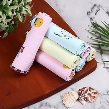 Cotton face Towel Unisex Baby rumal wash Cloth Women Hanky Size (10 _ 10) inch Combo Set of Pack (6) - Image 6