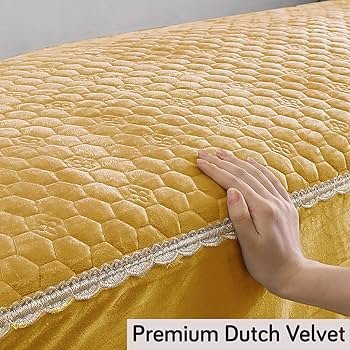 Velvet Anti Slip Sofa Seat Mat for 3+2 Seater and 1-2-3 Seater Sofa. Make Your Own Sofa Cover Set, Mat Length 90 cm, Mustard - Image 4