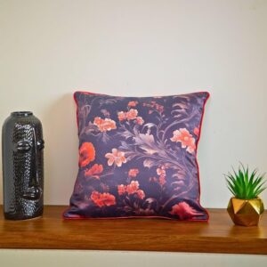 Satin Cushion Cover 16x16 Inches – Rustic Blossoms | Modern Luxury Home Décor