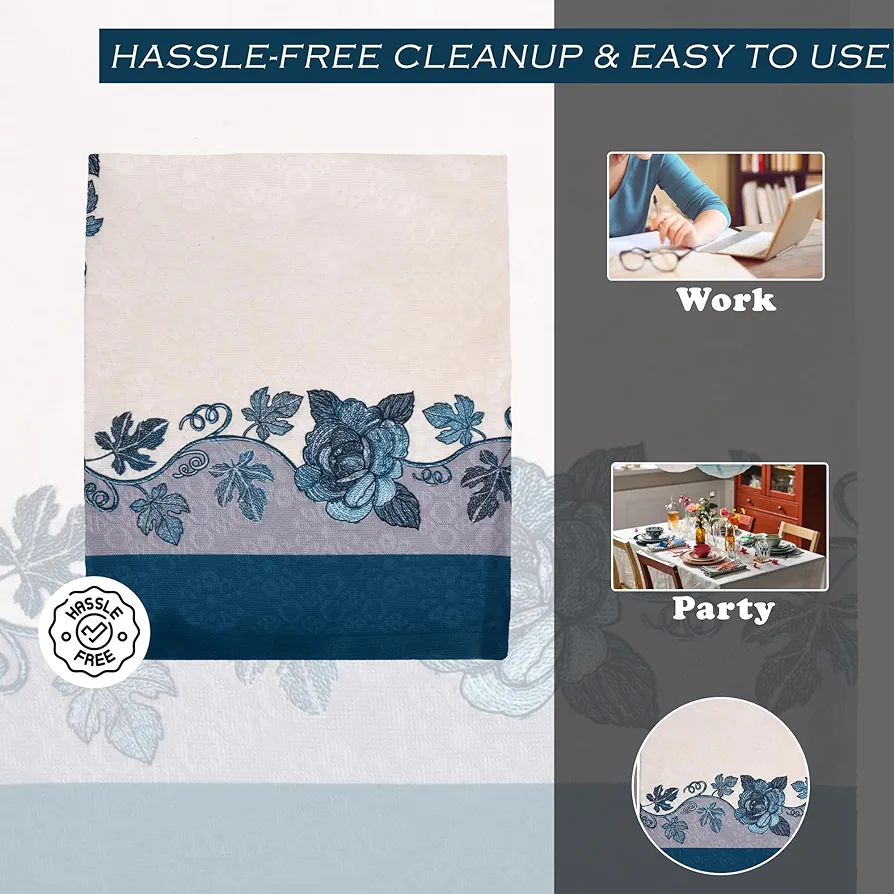 Blue Flower Polyester Sofa Cover – Stretch Fit, Universal 3+1+1 Seater, Floral Print - Image 8