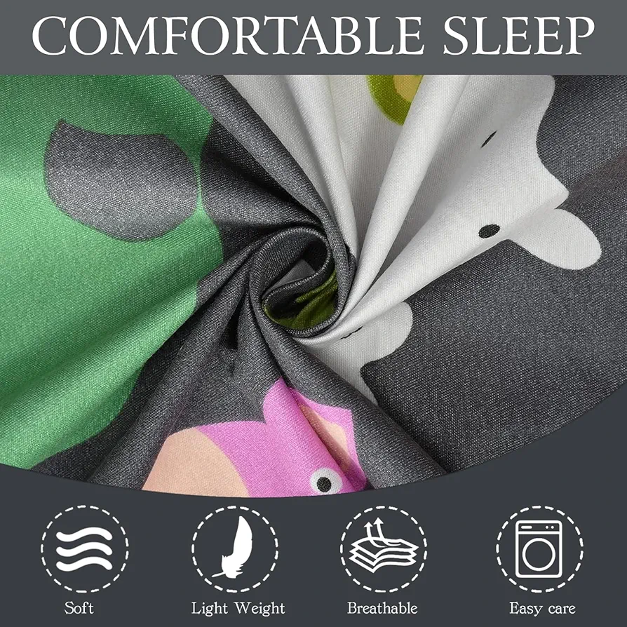 Glace Cotton Wrinkle-Free Kids Bedsheet | Cartoon Print Single Bed (60x90 in) with 1 Pillow Cover – Multicolor, 144 TC - Image 4