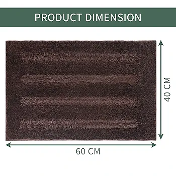 60x40 cm Microfiber Bathroom Mat | Water Absorbent & Anti-Slip Door Mat | Soft Comfort for Feet | Chocolate Brown - Image 6