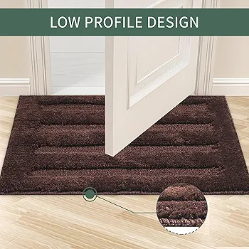 60x40 cm Microfiber Bathroom Mat | Water Absorbent & Anti-Slip Door Mat | Soft Comfort for Feet | Chocolate Brown - Image 3