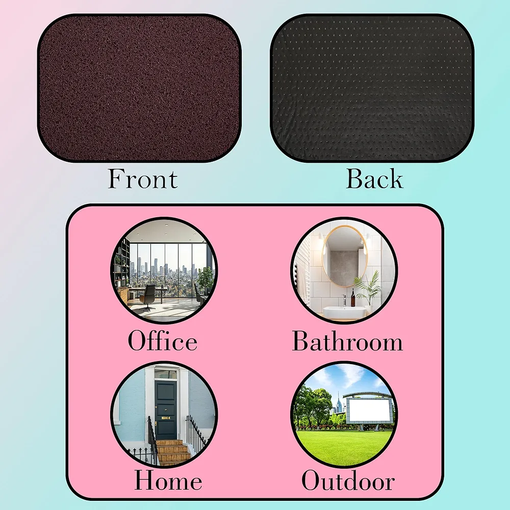 16x24 Inch Noodles Floor Mat | Anti-Skid Rubber Mat for Home, Bathroom & Office | Maroon - Image 4