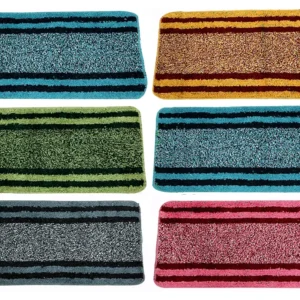 6-Piece Multicolor Cotton Door Mat Set – Handmade, Standard Size 58x40x1 cm