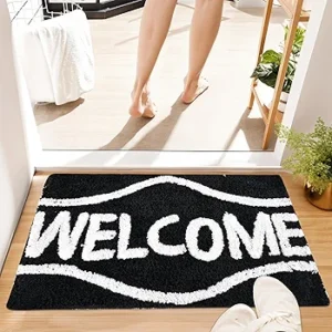 Pack of 6 Rectangle Super Soft Door Mats for Home & Living Room | 16x24 Inches – Black & Coffee