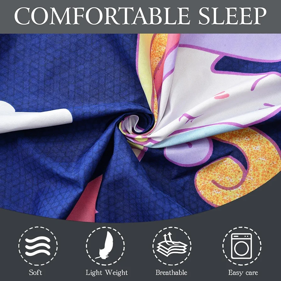 300 TC Glace Cotton Fitted Bedsheet – King Size 78x72 in | Dinosaur Cartoon Print in Blue | Wrinkle-Free with 2 Pillow Covers | Fits Mattress up to 8 Inch - Image 2