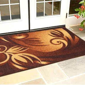 Modern Cotton Door Mat – Large 71×47 cm, Solid Print, Water Absorbent & Easy to Wash, Brown Rectangular Floor Mat