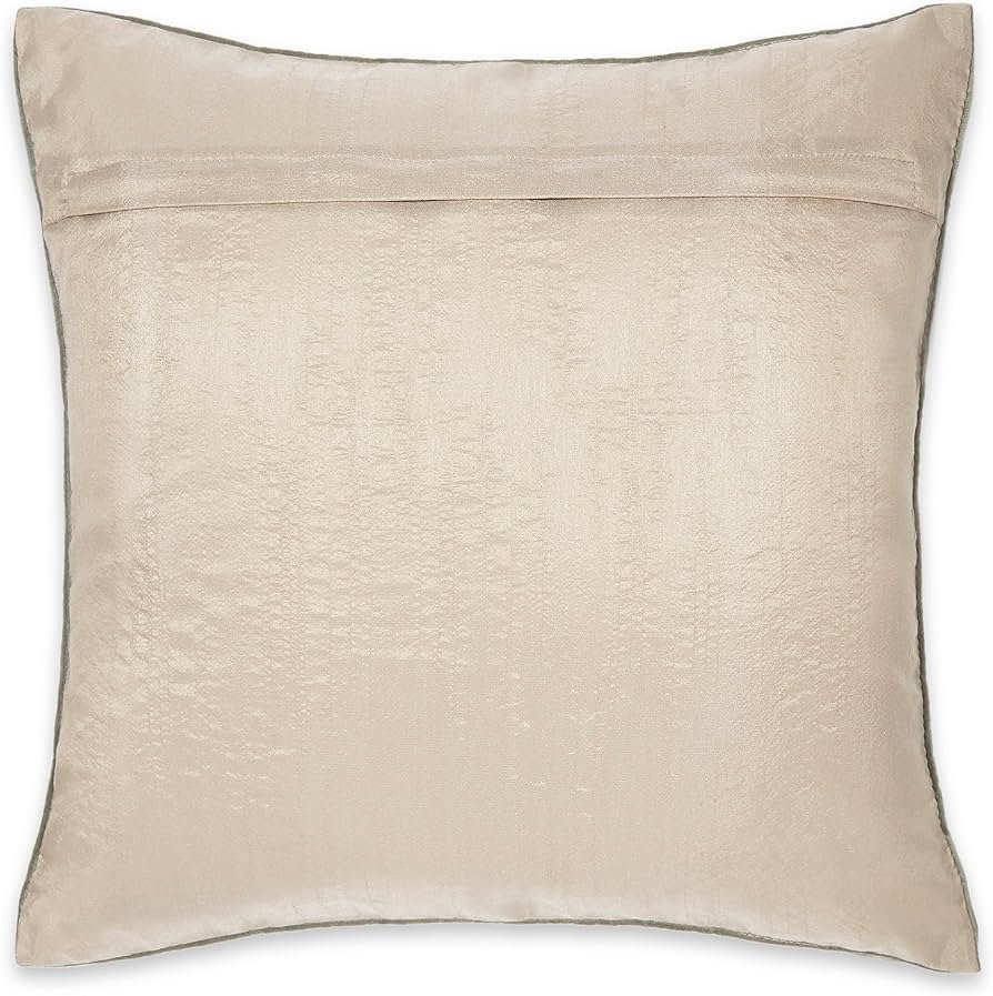 Decorative Embroidered Cushion Cover _ Knitted Chambray Front Throw Pillow Cushion Cover for Sofa Living Room _ 16Inch X 16Inch _ Green Velvet, 260 TC - Image 6