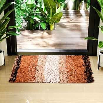 Door Entrance Mat | Anti-Skid Floor Mat for Home | Golden Patta Rainbow Design | Entryway Door Mat, Cream (60x40 cm)