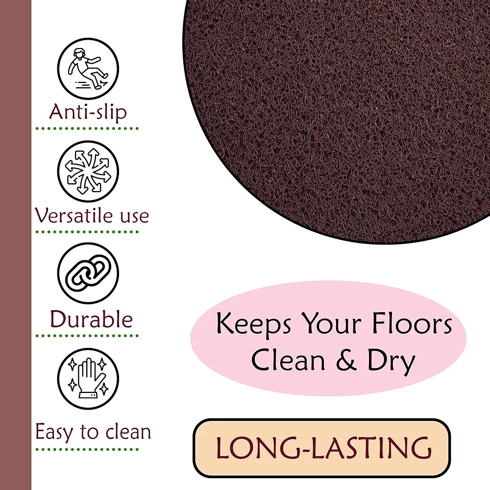 16x24 Inch Noodles Floor Mat | Anti-Skid Rubber Mat for Home, Bathroom & Office | Maroon - Image 3