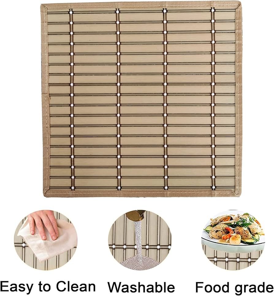 Heat Resistant, Waterproof 2mm Thick PVC Placemats for Dining Table_Eco-Friendly Colorful Place Mats for Dining Table, Dining Table Mate-(12x12 inch) (Beige, Set of 4) _ - Image 2