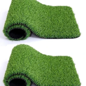 Artificial Grass for Balcony & Doormat | Soft & Durable PVC Turf Carpet | 1x2 Feet, Green, 2 Pieces