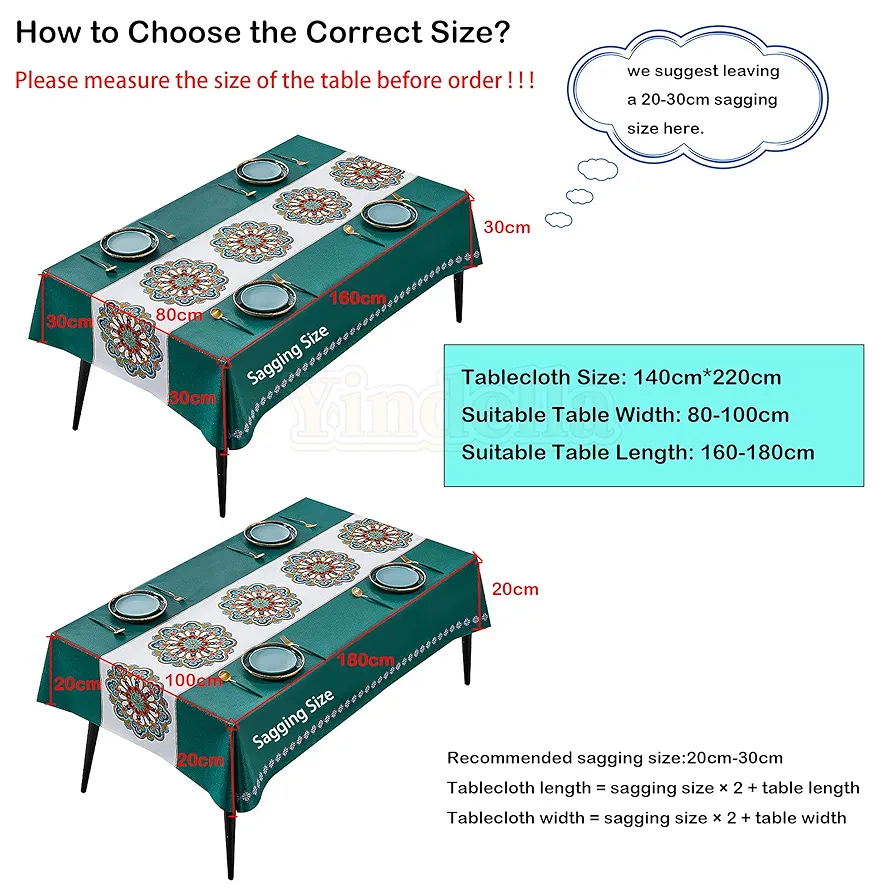 6 to 8 Seater PVC Dinning Table Cloth Cover(Grey) - Image 6