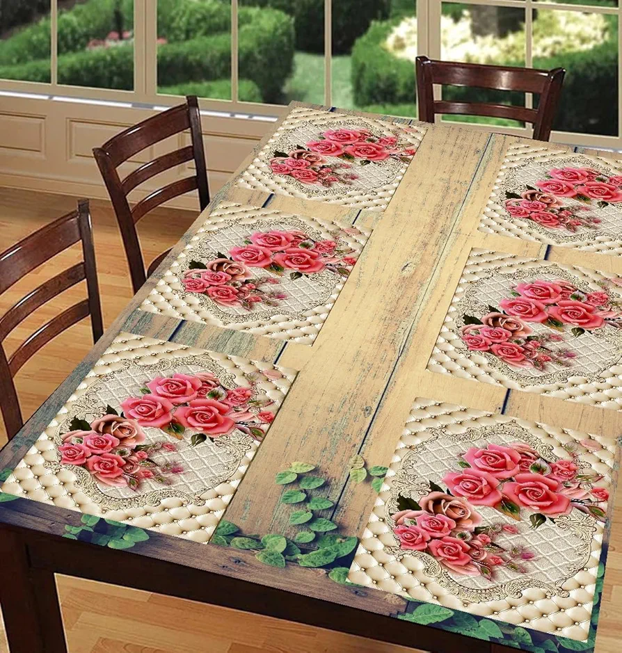 6-Piece PVC Dining Table Placemats | Washable, Waterproof & Heat-Resistant Table Mats | Reversible Plastic Placemats for Kitchen & Dining | Multi | 11x17 Inches - Image 8