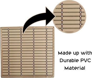 Heat Resistant, Waterproof 2mm Thick PVC Placemats for Dining Table_Eco-Friendly Colorful Place Mats for Dining Table, Dining Table Mate-(12x12 inch) (Beige, Set of 4) _ - Image 3