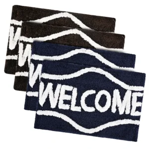 Pack of 4 Rectangle Super Soft Door Mats for Home & Living Room | 16x24 Inches – Blue & Coffee