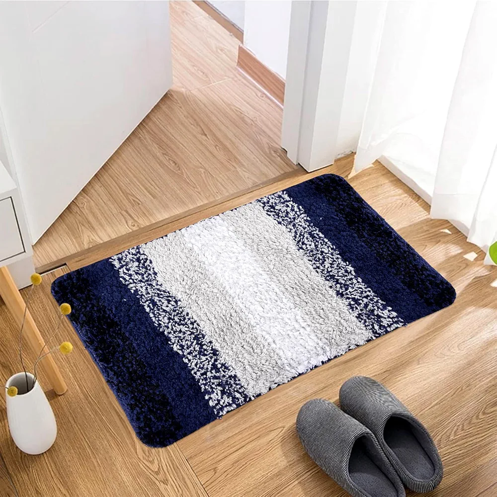Door Mat | Dust Trapper & Anti-Skid Floor Mat for Home Entrance | Blue Patta Rainbow Design | Entryway Door Mat, Gray (60x40 cm) - Image 4