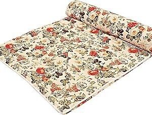Super Soft Reversible Design Dohar I AC Blanket I Blanket for All Season I Gifting (Double, Red Flower)