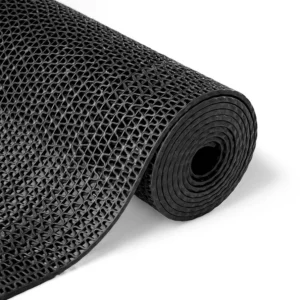 2x6 Ft Rubber Mat | Waterproof Anti-Slip Entrance & Bathroom Mat with Drainage Holes | Doormat for Home, Office, Kitchen & Pool | Black