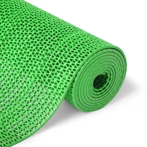 2x12 Ft Rubber Mat | Waterproof Anti-Slip Entrance & Bathroom Mat with Drainage Holes | Doormat for Home, Office, Kitchen & Pool | Green