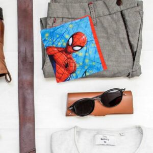 Pack of 6 Marvel Spiderman Cotton Handkerchiefs _ Premium Rumal for Boys & Girls _ Hankies for Gifting _ Blue