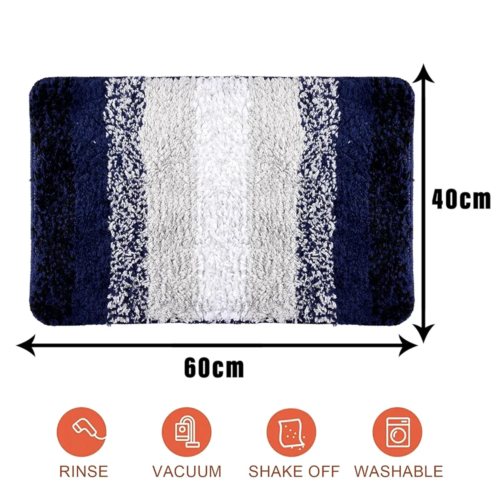 Door Mat | Dust Trapper & Anti-Skid Floor Mat for Home Entrance | Blue Patta Rainbow Design | Entryway Door Mat, Gray (60x40 cm) - Image 3