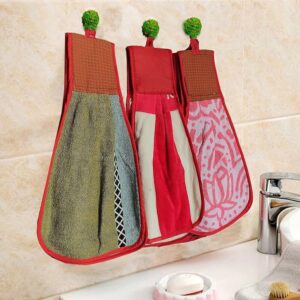 Hanging Hand Towel For Kitchen-Washbasin (Pack Of 3) Multicolor