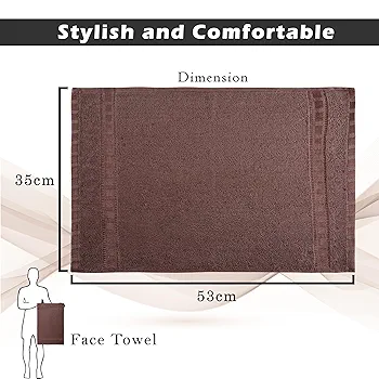 144 Tc Pack of 2 Cotton Hand/Face Towels for Men & Women | Easily Washable | Workout Gym Napkins for Men | Pocket Towel - Golden & Brown - Image 2