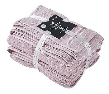 703 GSM 6 pcs Towels Set - All Cotton Zero Twist Premium Hotel & Spa Quality Highly Absorbent (2 Bath Towels, 2 Hand Towel and 2 Wash Cloth) - Mauve - Image 4