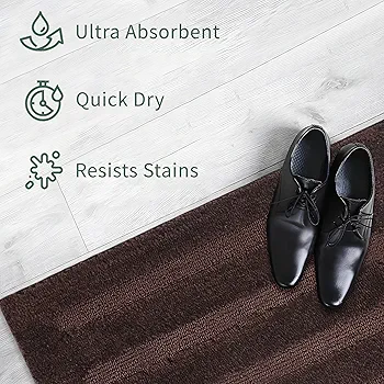 60x40 cm Microfiber Bathroom Mat | Water Absorbent & Anti-Slip Door Mat | Soft Comfort for Feet | Chocolate Brown - Image 2
