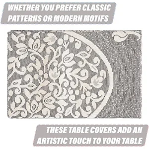 Peacock-Design Cotton Dining Table Cover – 6-Seater, Brown & Red, 60x90 Inch