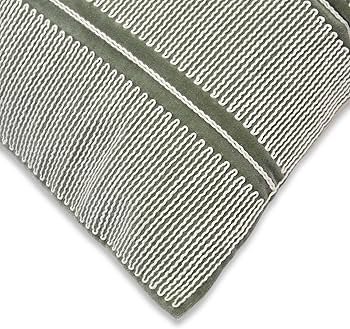 Decorative Embroidered Cushion Cover _ Knitted Chambray Front Throw Pillow Cushion Cover for Sofa Living Room _ 16Inch X 16Inch _ Green Velvet, 260 TC - Image 7