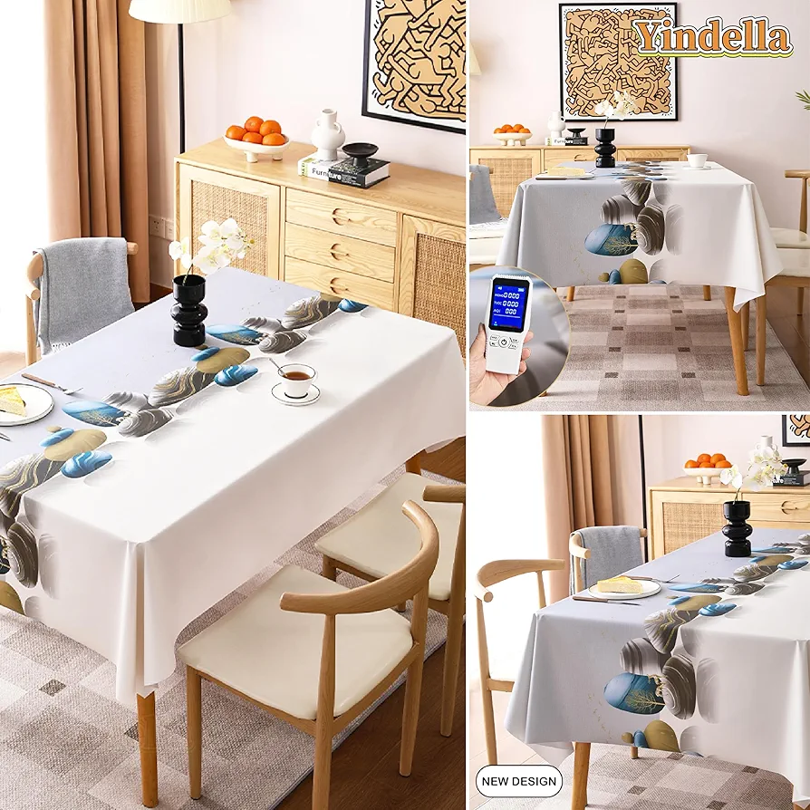 6 to 8 Seater PVC Dinning Table Cloth Cover(Grey)