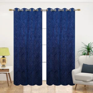 2 piece Velvet Emboss Damas Room - Blue