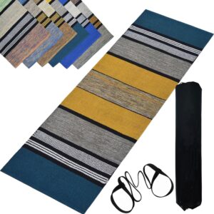 Handcrafted Cotton Yoga Mat – 2x6 ft, 5mm Thick, Lightweight & Washable (Multicolor, 1.6kg)